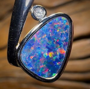 Sterling Silver - Queensland Boulder Opal Doublet Pendant