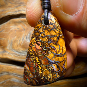 36 x 19mm - Drilled Tribal Queensland Boulder Opal Necklace