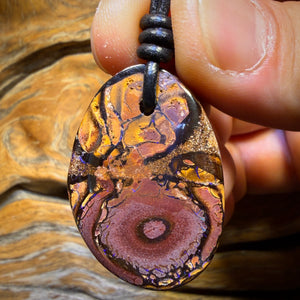 36 x 25mm - Drilled Tribal Queensland Boulder Opal Necklace