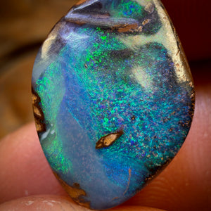18 x 11mm - Drilled through the side! Full Face Queensland Boulder Picture Stone Opal