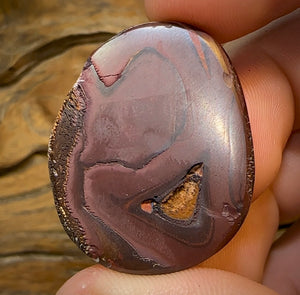 86.9cts - Australian Boulder Opal. Black Tribal Pattern - Opal Whisperers