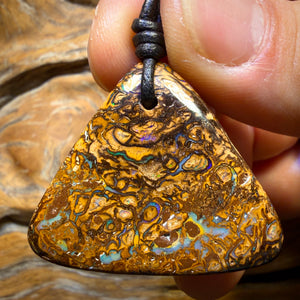37 x 31mm - Drilled Tribal Queensland Boulder Opal Necklace