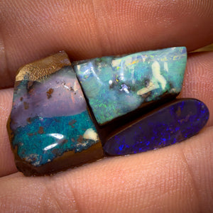 🔒38.1cts - 3x Australian Boulder Seam Opal Rubs Parcel