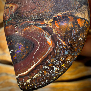 40 x 29mm - Drilled Tribal Queensland Boulder Opal Necklace