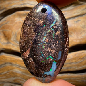 38 x 23mm - Drilled Tribal Queensland Boulder Opal