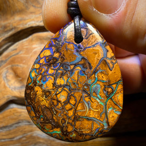 38 x 31mm - Drilled Tribal Queensland Boulder Opal Necklace