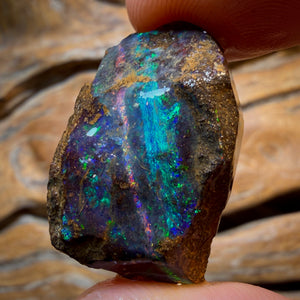 39.4cts - Queensland Boulder Seam Opal Rough Piece. Natural Split