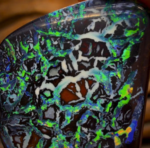 30.1cts - TOP Tribal Australian Black Boulder Opal from Koroit