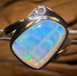 Sterling Silver - South Australian Crystal Opal Ring - Opal Whisperers