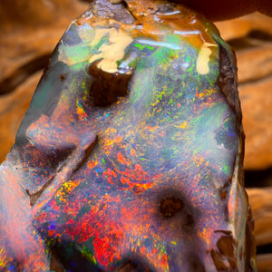 “Set in Stone” - Private Collector Acquisition- “Genesis” 247.1cts - Top Australian Boulder Seam Opal Specimen Polished