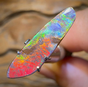 2.8cts - “Electric Sunset”Queensland Boulder Opal from Yowah - Opal Whisperers