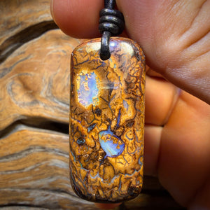39 x 18mm - Drilled Tribal Queensland Boulder Opal Necklace