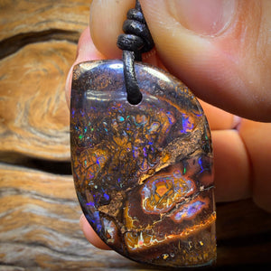 39 x 23mm - Drilled Tribal Queensland Boulder Opal Necklace