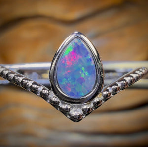 Sterling Silver - Queensland Boulder Opal Doublet Ring