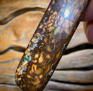 Huge Solid Queensland Boulder Opal Pendant Tribal Pattern with Free Bale fitting