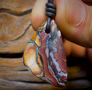 31 x 20mm - Drilled Tribal Queensland Boulder Opal Necklace