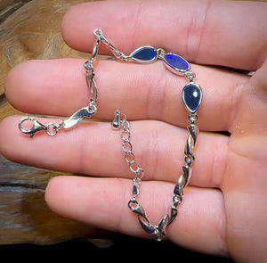 Sterling Silver - Australian Boulder Doublet Opal Bracelet