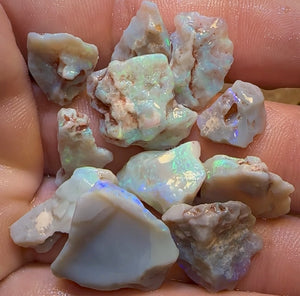 58.55cts - 11x Lightning Ridge Dark and Light Opal Rough Parcel - Opal Whisperers