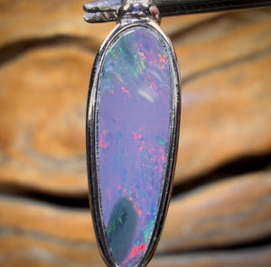 Sterling Silver - Queensland Boulder Opal Doublet Pendant