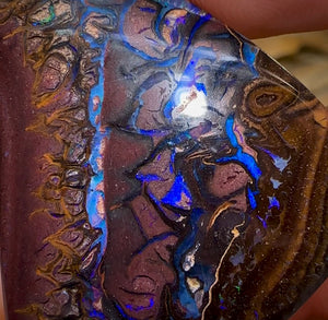 90cts - Koroit Nut Opal Pair. BLACK TRIBAL PATTERN - Opal Whisperers