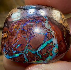 50.3cts - Tribal Australian Boulder Opal. Aquatic Pattern - Opal Whisperers