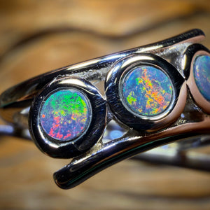 🔨 AUCTION 🔨 Sterling Silver - Queensland Boulder Opal Doublet Ring