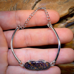 Sterling Silver - Solid Australian Boulder Opal Bracelet