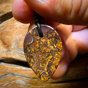 Wildcard! 29 x 20mm - Drilled Tribal Queensland Boulder Opal Necklace