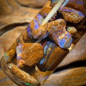 103cts - Jar of Yowah Nut Opal Rough w/ Fossil Opal