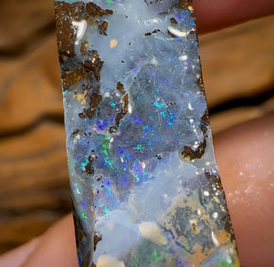 49.5cts - Australian Boulder Opal Rough Preform. Natural Split - Opal Whisperers