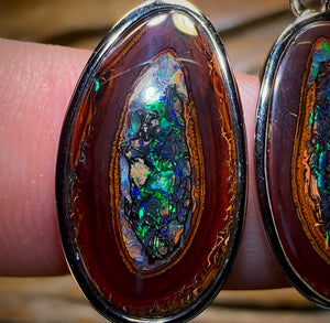 Sterling Silver - Yowah Nut Kernel Opal Earrings - Setting Free!