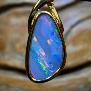 TGIF Sterling Silver G.P. - Australian Boulder Opal Doublet Pendants Red / Multi. BULK LISTING