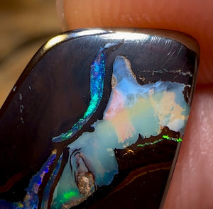 7.4cts - Koroit Crystal Center Nut Boulder Opal, Black Chocolate Ironstone - Opal Whisperers
