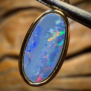 Wild Card! Sterling Silver Gold Plated - Queensland Boulder Opal Doublet Pendant
