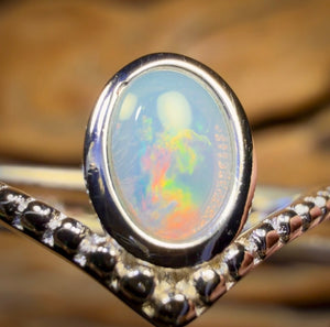 Sterling Silver - South Australian Crystal Opal Ring