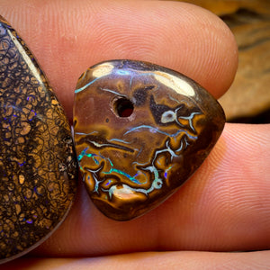 60.6cts - 3x Drilled Queensland Boulder Opals. BARGAIN Wholesale Parcel