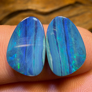 4.9cts - Australian Boulder Opal Doublet Pair