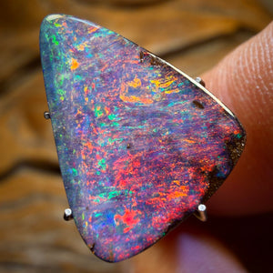 7.1cts - Fire Red GEM Solid Queensland Boulder Australian Opal Heritage Collection Investment