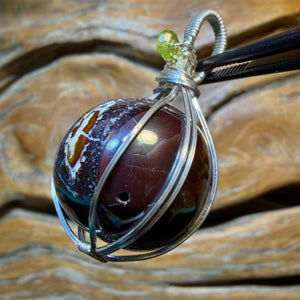 Sterling Silver - Yowah Nut Opal Bead Pendant