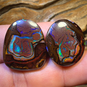 41.7cts - Tribal Yowah Nut Kernel Opal Pair
