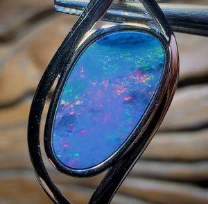 Sterling Silver - Queensland Boulder Opal Doublet Pendant