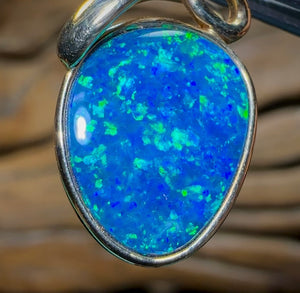 14k Gold - Australian Boulder Opal Doublet Pendant - Opal Whisperers