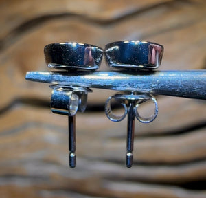 14k White Gold - Classic Queensland Boulder Doublet Earrings - Opal Whisperers