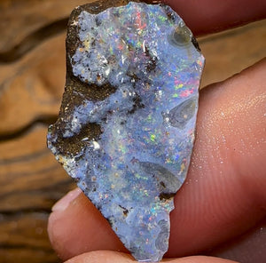 16.5cts - Australian Boulder Opal Rough Preform. Natural Split - Opal Whisperers