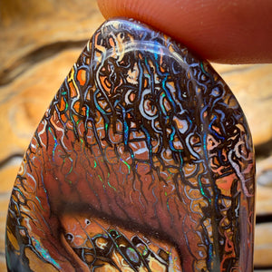 150.1cts - Awesome Tribal Yowah Nut Opal. Double Sided Picture Stone