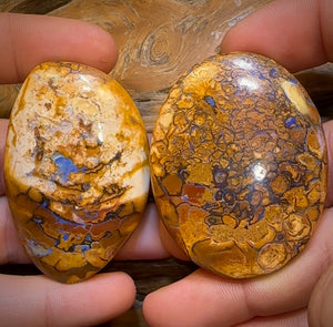 282.9cts - Tribal Queensland Boulder Opal Pair. Partial Crystal Centre’s!