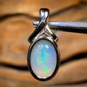 Sterling Silver - Solid South Australian Crystal Opal Pendant