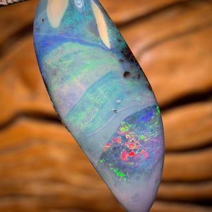 Parrot Fish Solid Queensland Boulder Seam Opal Pendant