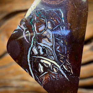 Solid Tribal Queensland Boulder Opal Pendant