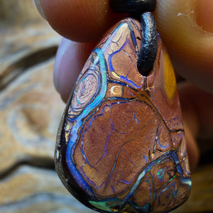 26 x 18mm - Drilled Tribal Queensland Boulder Opal Necklace